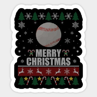 Christmas Baseball Ball Sticker